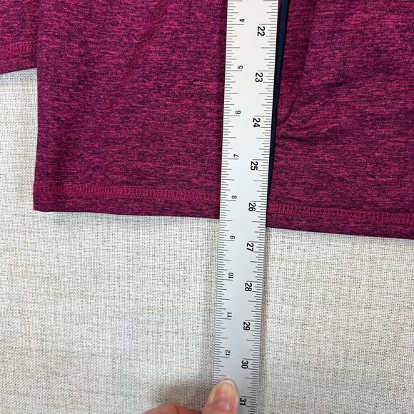 Karen Scott Full Zip Mock Neck Jacket Women's L Fuschia Pink Navy Trim Activewea - Picture 5 of 9